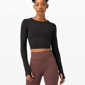 Lululemon wunder train cropped long sleeve